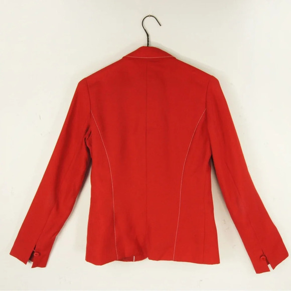 Vintage Thierry Mugler x Clarins Red Blazer Jacket Skirt Set - Picture 6 of 8